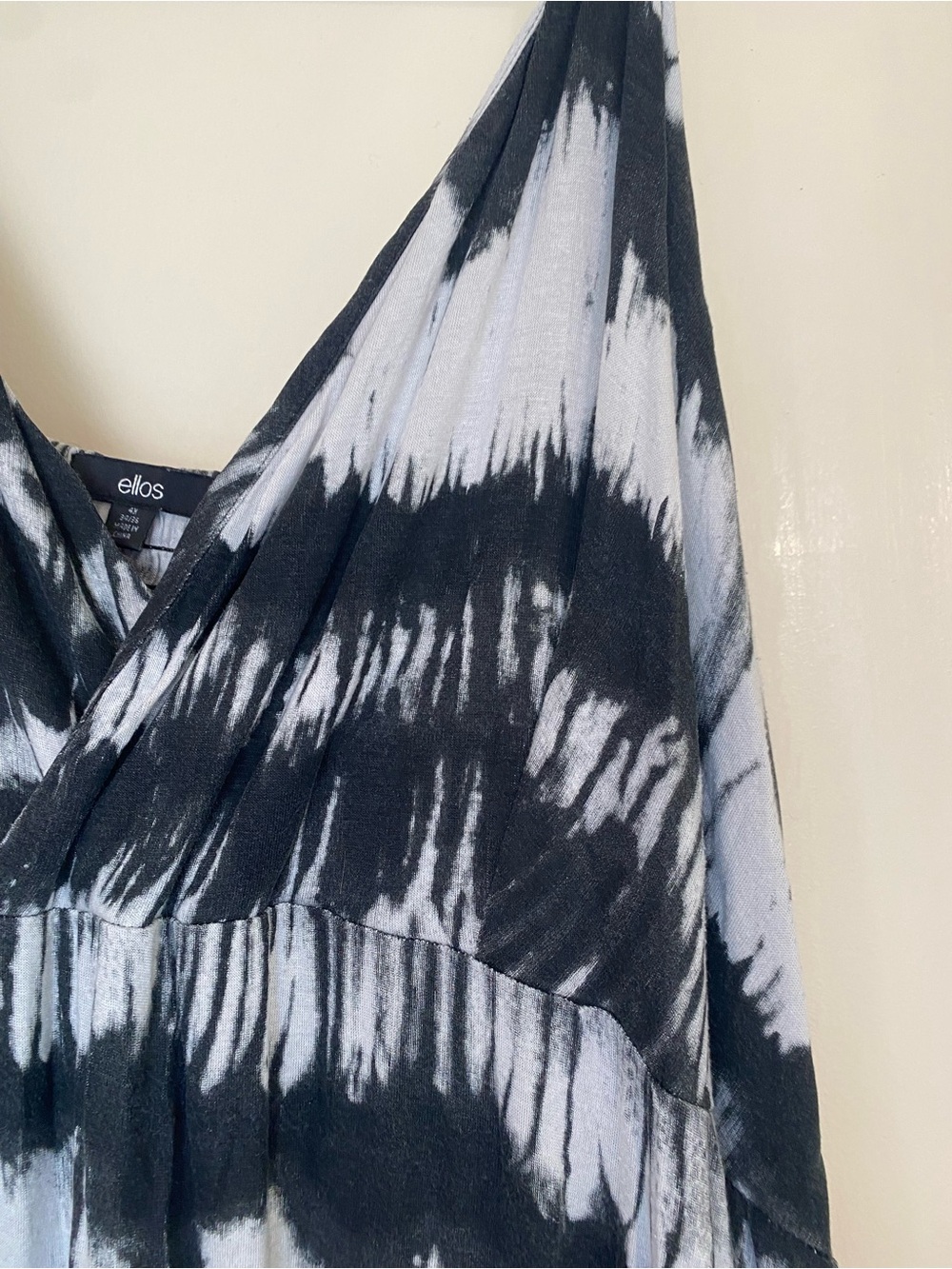 ellos size 4x Black & White Tie-Dye Maxi Dress adjustable spaghetti straps - Picture 4 of 11